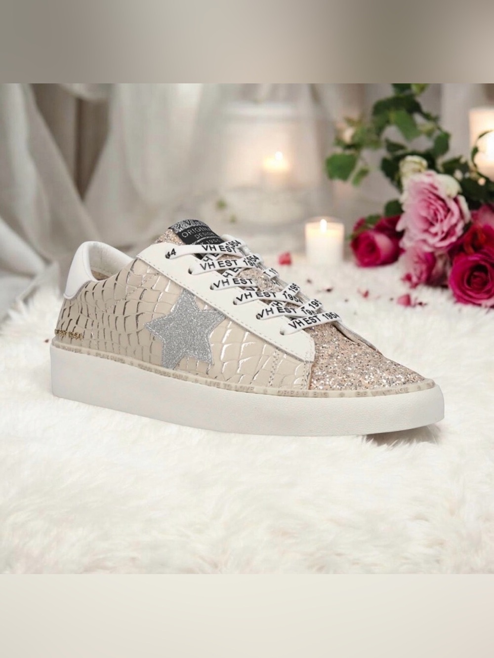 Vintage Havana Maya Glitter Metallic sneakers women’s tennis shoes size 8.5